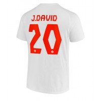 Camisa de Futebol Canadá Jonathan David #20 Equipamento Secundário Mundo 2022 Manga Curta